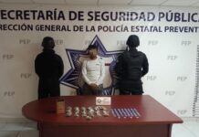 Con aparente marihuana y cristal, Policía Estatal detiene a un hombre