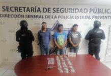 Detiene Unidad Mixta de Reacción a tres presuntos delincuentes en Texmelucan