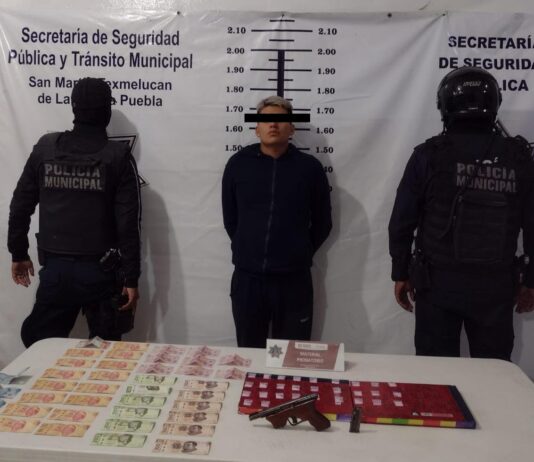 En coordinación con la policía Estatal, la policía de San Martin Texmelucan lograron la detención de Alexis N.