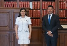 Primera reunión de transición entre Claudia Rivera Vivanco y Eduardo Rivera Pérez.