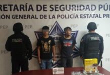 Captura Policía Estatal a dos presuntos distribuidores de droga