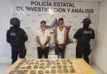 Detiene SSP a dos presuntos narcomenudistas en Plaza Loreto