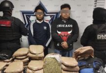 Captura SSP a dos hombres con 30 kilogramos de aparente marihuana