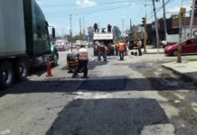 Realiza Infraestructura bacheo en la federal México-Puebla
