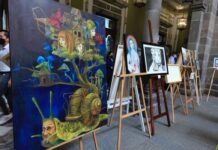 Inaugura Ayuntamiento de Puebla muestra plástica de creadores poblanos.