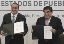 Firman Puebla y Morelos acuerdo de coordinación en materia de seguridad pública.