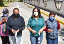 Inaugura Norma Layón obras en San Juan Tuxco.