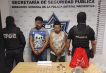 Al sur de la capital, SSP detiene a dos presuntos narcovendedores.