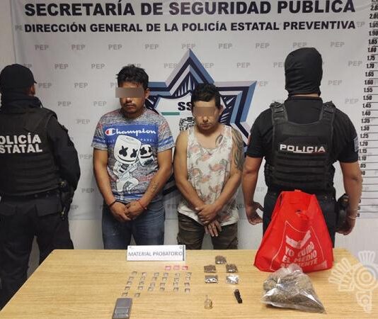 Al sur de la capital, SSP detiene a dos presuntos narcovendedores.