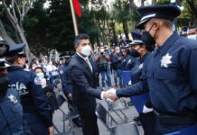 Eduardo Rivera Pérez convoca a la policía municipal a ser la mejor de México.