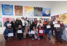 Reconoce Cultura a artistas de la exposición “De la Poesía al Lienzo”.