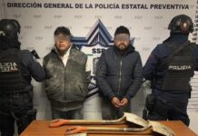 En flagrancia, Policía Estatal detiene a dos presuntos huachicoleros