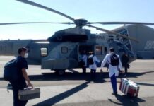 Marina asegura tres costales con carbón Antracita adicionados con presunta cocaína.