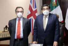 El Gobernador Barbosa sostiene reunión con el Embajador en México del Reino Unido.