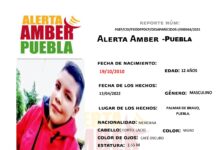 Fiscalía Puebla activa Alerta Amber para ubicar a menor de 12 años