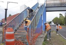 Inicia Secretaría de Infraestructura rehabilitación de puentes peatonales en zona metropolitana
