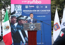 Eduardo Rivera toma protesta a 108 nuevos policías municipales.