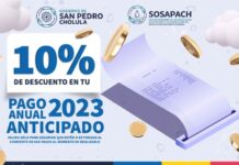 Descuento del 10% en pago anual anticipado, anuncia SOSAPACH