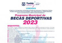 Ayuntamiento de Puebla anuncia el Programa Municipal de Becas Deportivas 2023.