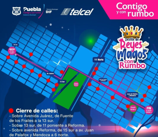 Anuncian cierres viales con motivo del Desfile del día de Reyes en Puebla Capital.