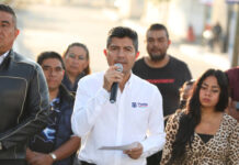 Entrega Ayuntamiento de Puebla calle nueva en Guadalupe Hidalgo.