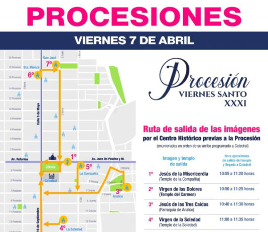 Anuncian cierres viales por la XXXI Procesión de Viernes Santo.