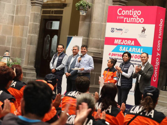 Ayuntamiento de Puebla anuncia mejora salarial a naranjitas.
