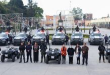 Paola Angon refuerza a la SSC Cholula con 18 nuevas patrullas y uniformes.