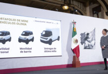 Claudia Sheinbaum presenta Olinia, primera armadora mexicana de mini vehículos eléctricos