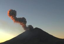 Popocatépetl emite fumarola de 1km; actividad permanente en Amarillo Fase 2.
