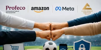 PROFECO, Amazon México, Meta y CONCANACO arman equipo para combatir estafas durante el verano futbolero.