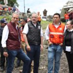 Inspecciona Pepe Chedraui labores en el vaso regulador Puente Negro, así como afectaciones en la zona