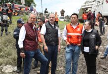 Inspecciona Pepe Chedraui labores en el vaso regulador Puente Negro, así como afectaciones en la zona