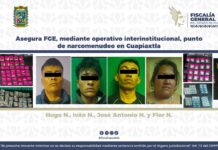 Asegura FGE, mediante operativo interinstitucional, punto de narcomenudeo en Cuapiaxtla.