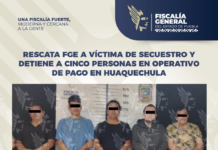 Rescata FGE a víctima de secuestro y detiene a cinco personas en operativo de pago en Huaquechula