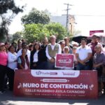 Encabeza Pepe Chedraui construcción del muro de contención Maximino Ávila Camacho en San Sebastián de Aparicio.