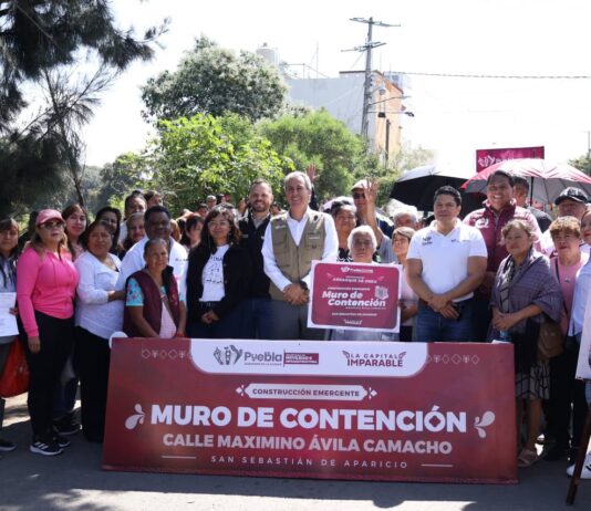 Encabeza Pepe Chedraui construcción del muro de contención Maximino Ávila Camacho en San Sebastián de Aparicio.
