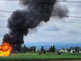 Protección Civil informa sobre quema controlada de PEMEX en San Martín Texmelucan.