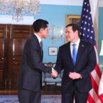 Se reúnen el canciller Roberto Velasco Álvarez y el secretario de Estado de Estados Unidos, Marco Rubio