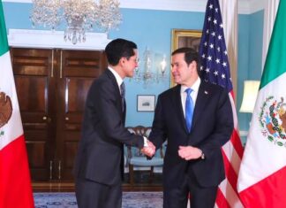Se reúnen el canciller Roberto Velasco Álvarez y el secretario de Estado de Estados Unidos, Marco Rubio