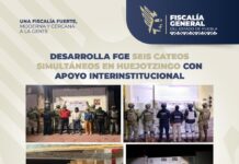 Desarrolla FGE seis cateos simultáneos en Huejotzingo con apoyo interinstitucional