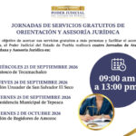 Poder judicial acercará servicios gratuitos de orientación y asesoría a 4 municipios de Puebla.