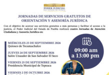 Poder judicial acercará servicios gratuitos de orientación y asesoría a 4 municipios de Puebla.