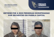 Detiene FGE a dos personas investigadas por secuestro en Puebla capital
