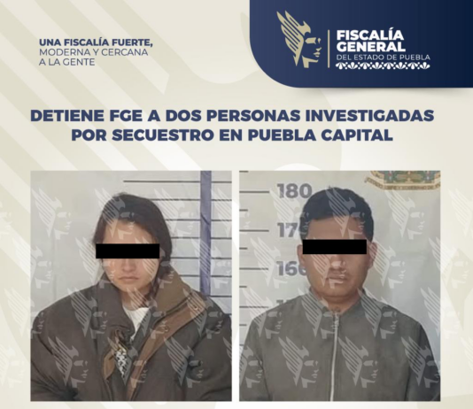 Detiene FGE a dos personas investigadas por secuestro en Puebla capital